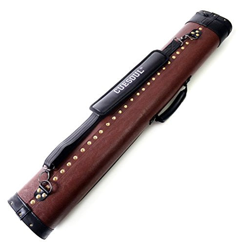 CUESOUL Soocoo Series 2x4/2x2 Hard Pool Cue Case -Holds 2 Cue Butt and 4 Cue Shafts,Four Color Available - color: 2x4-Brown