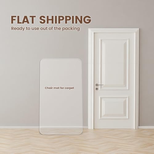 Office Chair Mat for Carpet and Hardwood Floor, 48"x40" Heavy Duty (0.14" Thick) Flat Shipping, Computer Desk Chair Mat - size: 48“x40”×1/7“(1Pack)
