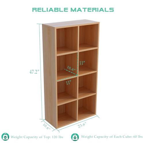 OSCHF 8-Cube Storage Shelf Bookcase, Oak - color: Oak, size: 8-Cube