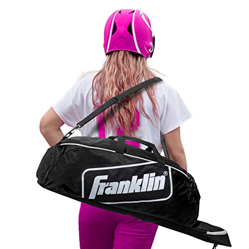 Franklin Sports Youth Baseball + Softball Bat Bag - Boys + Girls Tee Ball, Softball + Baseball Bag for Kids - color: Black