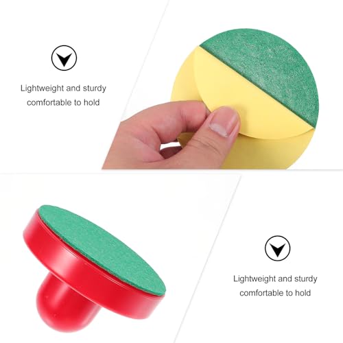 Air Hockey Table Replacement Accessories Plastic Pushers and Pucks with Felt Bottom Pads Fast Gliding Plastic Air Hockey Puck and Pusher Kit for Game Tables