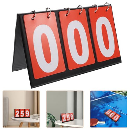 SECFOU Portable Table Top Flip Scoreboard for Basketball and Different Sports Scenarios with Three Digit Display, Cardboard and Metal Construction, Versatile and Accurate Sports Score