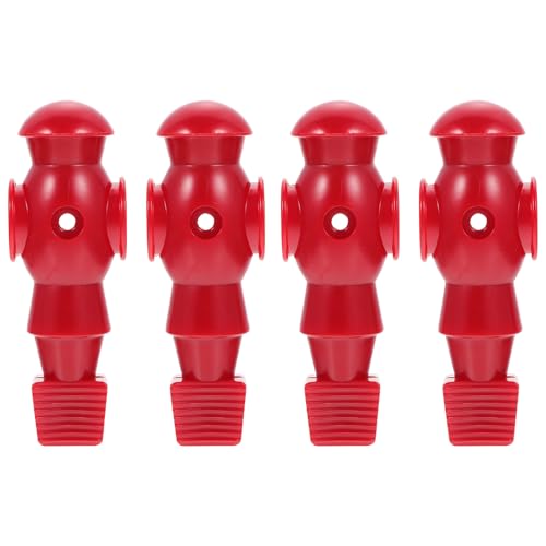 HANABASS 4pcs Red Foosball Player Dolls Resin Soccer Game Replacement Table Football Supplies for