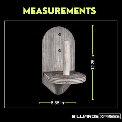 Elegant Wall Mounted Pool Table Chalk Cone Holder - Extra-Sturdy with Beveled Edge and Hardware - Gray