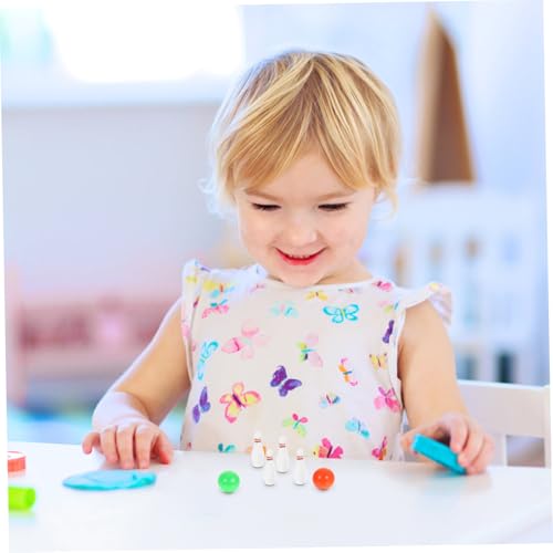 Vaguelly Miniature Bowling Set for Dollhouse Decor Portable Mini House Bowling with Pins and Balls Scale Indoor Game Enhancing Imagination and Hands Skills