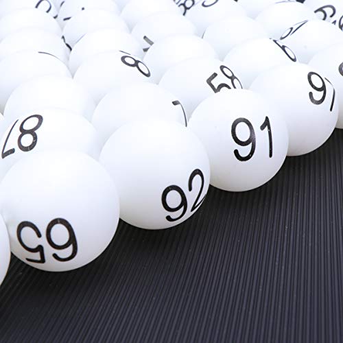 100pcs Plastic Raffle Number Balls Table Tennis Balls 4cm Numbered Bingo Ball Colored Pong Ball 1-100 Wedding Birthday Party Supplies White