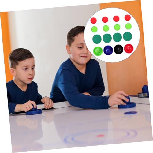 Air Hockey Pushers and Pucks Replacement Plastic High Impact Resistant Accessories Ergonomic Design with Thick Lint Pads for Table Hockey Game Home Use