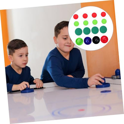 Air Hockey Pushers and Pucks Replacement Plastic High Impact Resistant Accessories Ergonomic Design with Thick Lint Pads for Table Hockey Game Home Use