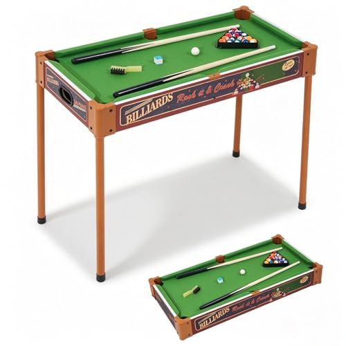 RAYKEEP 32" Mini Pool Table, 2-in-1 Tabletop Billiard Table with Removable Legs for Kids & Adults, Portable Pool Game Set w/Cues & Balls for Living Room, Game Room
