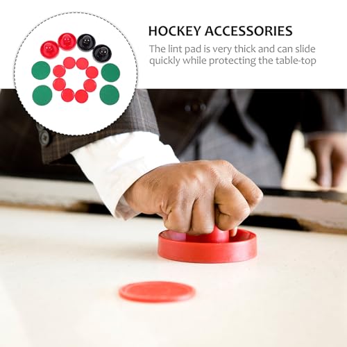 Air Hockey Table Replacement Accessories Plastic Pushers and Pucks with Felt Bottom Pads Fast Gliding Plastic Air Hockey Puck and Pusher Kit for Game Tables
