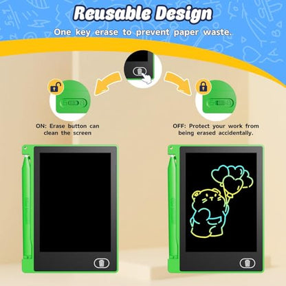 12 PCS Mini LCD Writing Tablet, 4.5 Inch Small Drawing Pad for Kids, Erasable Educational Toys Learning Writing Pad, Reusable Toy Gift Preschool Art Board for Girls Boys Party Favor