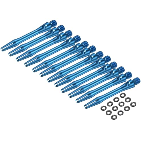 PATIKIL Aluminum Dart Shafts, 2BA Dart Stems Replacement Accessories with Rubber Rings for Steel Tip - color: Sky Blue, size: 35mm