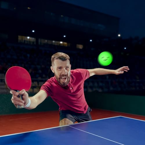 Soulchen 36 Pcs Glow in The Dark Table Tennis Balls 40mm Lighted Table Tennis Ball Luminous Green Neon Ball for Outdoor Practice Night Party Decor Sports Activities Party Favor Goodie Bag Gift