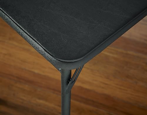 COSCO 20" x 48" Vinyl Top Folding Table, Black - color: Black