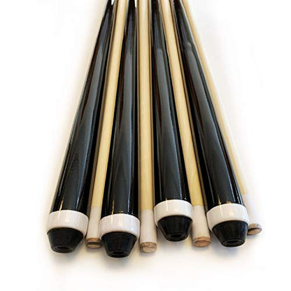 Pool Sticks 2-Piece 58 Inch Wooden Billiard Cue Hard Wood Pool Cues 19-21 oz Economic Cues Good for House and Bar Use American Pool Game Practice Cues for Begginer Starters, Set of 4