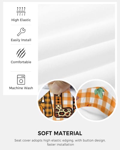 Savannan Office Chair Cover, Leopard Fall Maple Leaves Protective Stretch Elastic Universal Cover for Desk Task Chair,Computer Rotating Chair 1 Pcs Orange White Buffalo Plaid