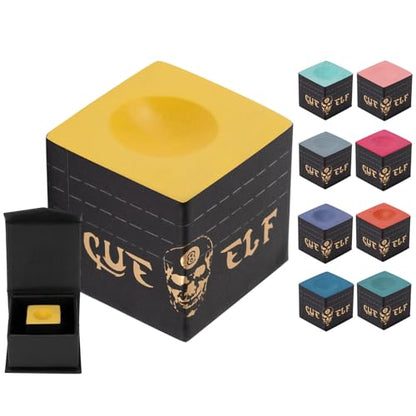 CUEELF Cube Pool Cue Chalk Technology Billiard Pool Stick Chalk for Professional Low Deflection, Durable, Reduces Miscues-1pc - color: Yellow
