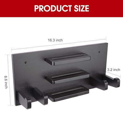 Ping Pong Paddle Holder, Ping Pong Paddle Storage Rack Wall Mounted Holds 8 Paddles and 12 Balls, Table Tennis Racket Display Organizer for Game Room,Home - color: Black
