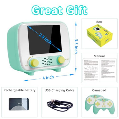 Handheld Game Console, Retro Handheld Game Console with 2.8-inch LCD Screen,Featuring 216 Single-Player Games and 84 Two-Player Games, Suitable for Children and Adults - size: White 216 Games One Player + 84 Games Two Player