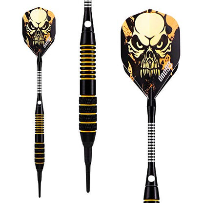 ONE80 Soft Tip Darts Set, 16grams, 12 Pack Steel/Brass Barrel, with Extra Flights, Aluminum Shafts, Flight Protectors and Tool Kit … - style: Steel barrel Pack