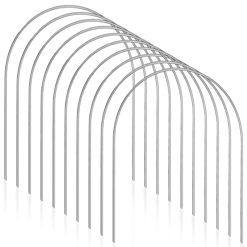 Set of 10 Croquet Wickets Replacement for Croquet Metal Hoops with Galvanized and Plastic Coating for Family Lawn Backyard Outdoor Game (U Shape) - size: U-Shape