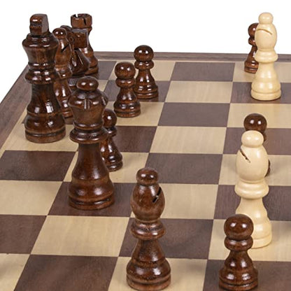Kangaroo Premium Wooden Chess Set, 11'' Chess Board Game with Wooden Storage Box & Magnetic Chess Closure, Folding Luxury Chess Set, Travel Chess Sets for Adults & Kids, Chess Sets for Adults, Kids - size: Small (11 Inch)