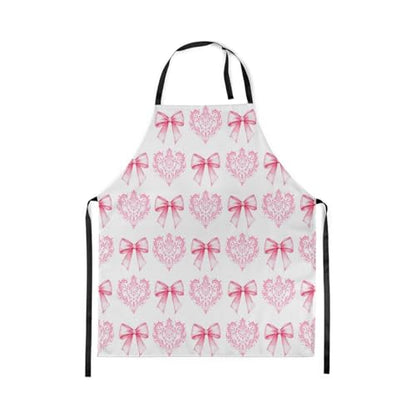 Manfei Blue Bowknot Kids Kitchen Apron - color: Light Pink