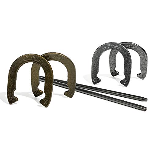 Franklin Sports Horseshoes Set - Metal Horseshoe Game Set for Adults + Kids - Official Weight Steel Construction - Beach + Lawn Outdoor Game - Recreational - style: Recreational
