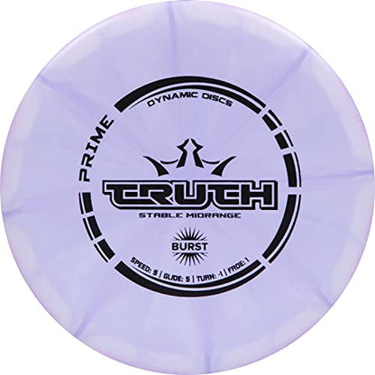 Dynamic Discs Prime Burst Truth Disc Golf, Sports Midrange Disc, Beginner Friendly Frisbee Discs Golf, Weighs 173-176g, Stamp Colors Will Vary - color: Purple