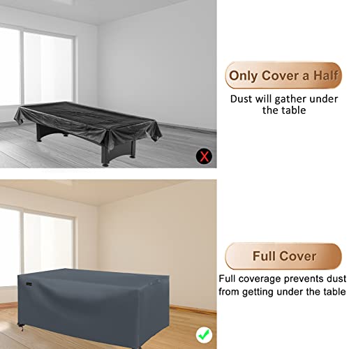 CHINCHILLA 7/8/9 ft Pool Table Cover, Waterproof Sunscreen Billiard Cover Polyester Fabric ，for Snooker Billiard Table Cover - color: Gray, size: 7FT- (92"L x 52"W x 33"H)