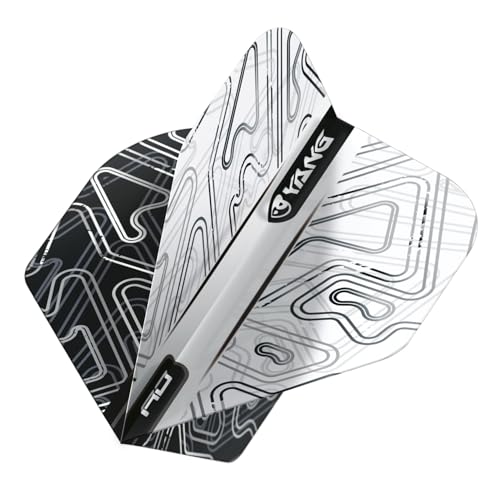 RED DRAGON Yin Yang Double Sided Dart Flights 3 Sets Per Pack (9 Dart Flights in Total) - color: White and Black