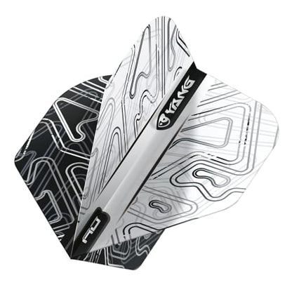 RED DRAGON Yin Yang Double Sided Dart Flights 3 Sets Per Pack (9 Dart Flights in Total) - color: White and Black