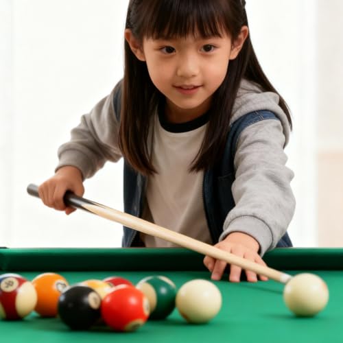 2PCS Children's Billiard Stick Short Billiard Cue Reusable Mini Pool Cue Space Short Pool Mini Table Game Sticks Maple Wood Accessories 48cm