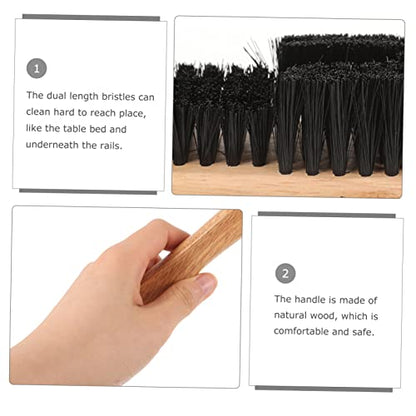 SUPVOX 2pcs Billiards Cleaning Brush Set Wooden Pool Table Sweeper Rail Brush for Dust Removal Essential Accessories for Pool Tables and Billiard Maintenance