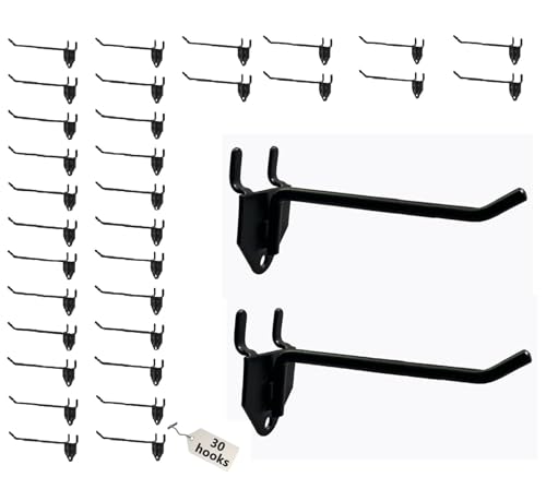 Eastern Tree 30 Packs 6" Metal Pegboard Hooks, Standard Peg Board Hooks is Fit to Standing Pegboard Display and Pegboard Panels - size: 6-Inch Hooks