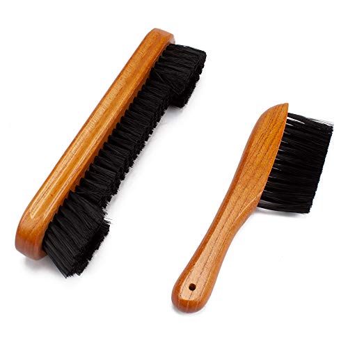 GSE Games & Sports Expert 2-Piece Solid Wood Billiard Pool Table Brush and Rail Brush Set, Billiards Pool Table Cleaning Tools - color: Oak