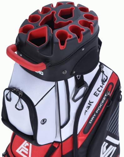 ASK ECHO T-Lock Golf Cart Bag, Quiet 14-Way Full-Length Divider - color: White