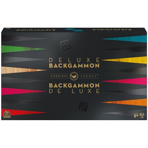 Spin Master Games Legacy Deluxe Wooden Backgammon Classic 2-Player Original Board Game Set with Cups and Dice, for Kids and Adults Aged 8 and up - color: Backgammon