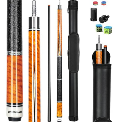 Carbon Fiber Pool Cue Stick 58" Professional Pool Sticks for Adults Full Carbon Technology Tacos De Billiar Low Deflection Billiard Pool Table Cues 3 Colors Available - color: pool cues orange set
