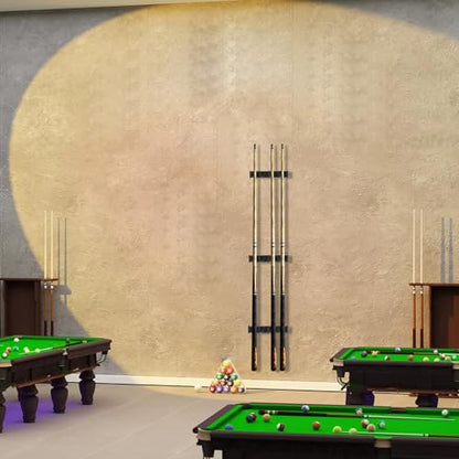 Toyvian 3pcs Wall-mounted Pool Cue Holder with 4-hole Self-adhesive Design Billiards Stick Rack for Home and Club Cue Storage Sturdy for Billiard Room