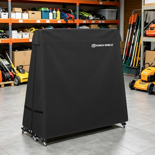 Porch Shield 9x5 Ft Ping Pong Table Cover – Outdoor Water Repellent Table Tennis Cover for Folding & Flat Black