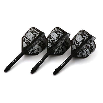 CUESOUL ROST Integrated Dart Shaft and Dart Flight Standard/Slim/Diamond/Big Wing/Tear/Diamond - color: 28mm-Big Wing Shape-Black Skeleton