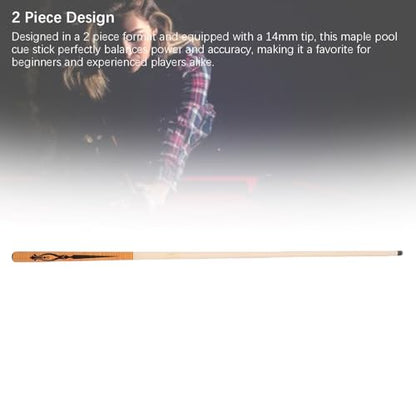 41.34 Inches Short Pool Cue Stick with 14mm Tip, High Accuracy Maple Wood Billiard Cue for Beginners and Experienced Players in Tight Spaces