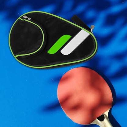 Veemoon Large Capacity Table Tennis Racket Bag with Enhanced Protection Portable Oxford Cloth Case for Indoor and Outdoor Use, Stylish Black Paddle and Balls Storage