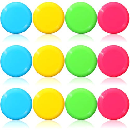 Hiboom Kids Flying Discs 3.4 Inch Mini Flying Disks Bulk Flyer Toy for Outdoor Pets Dog Yard Lawn Games Party Kindergarten Teaching Favors, 4 Colors
