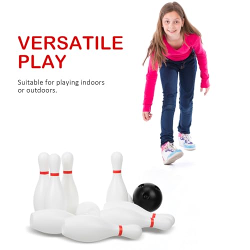 Toddmomy Small Bowling Set 10 Plastic Bowling Pins and 2 Balls Mini Game for Kids Indoor Outdoor Game for Family Play Motor Skills Activity