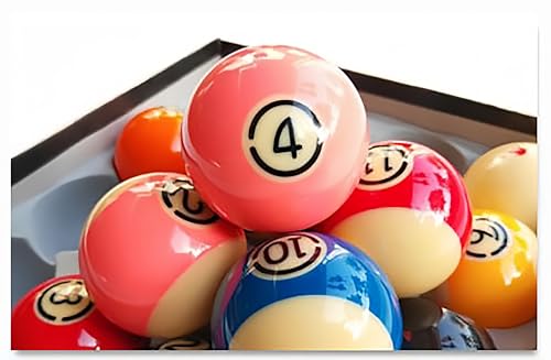 Premium Billiard Balls Set, 2-1/4" Regulation Size Pool Table Balls, Polyester Material American Billiards, One Box Contains 16 Ball