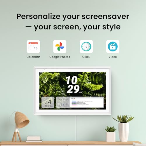 Apolosign 15.6-inch Digital Family Calendar, No Subscription Fee, Smart Wall Planner with Calendar Sync, Chore Chart & Touchscreen Display for Busy Families, Dual Mode, with Stand(White) - color: White