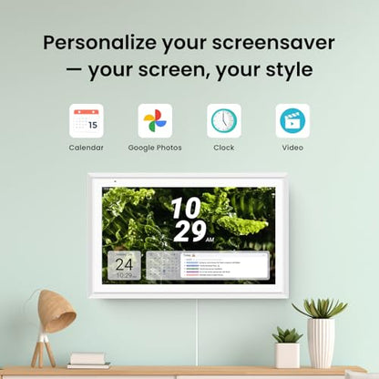 Apolosign 15.6-inch Digital Family Calendar, No Subscription Fee, Smart Wall Planner with Calendar Sync, Chore Chart & Touchscreen Display for Busy Families, Dual Mode, with Stand(White) - color: White
