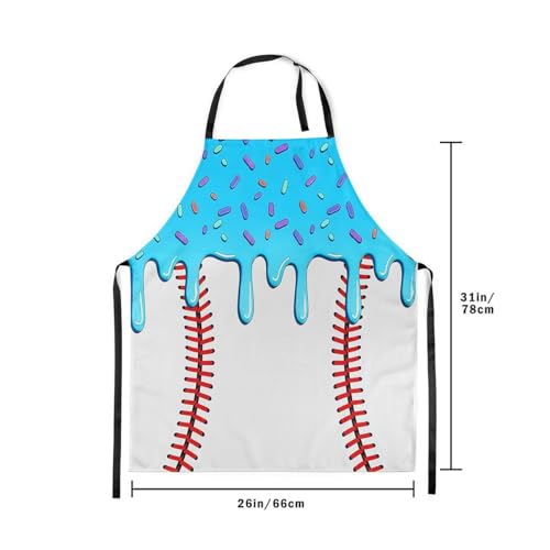 Castle Fairy Ice Cream Drip Baseball Kids Kitchen Apron - color: Blue